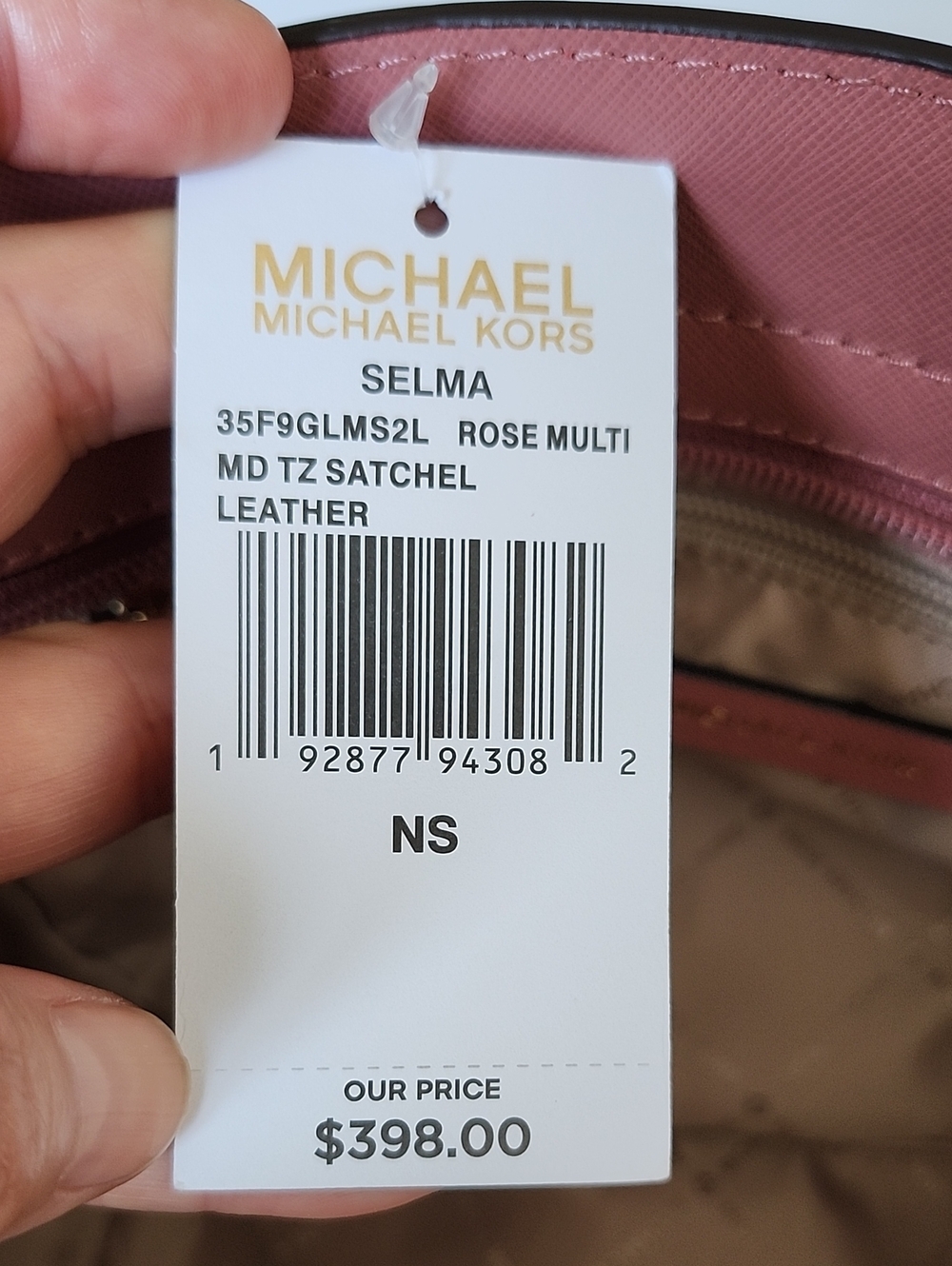 Michael Kors Selma Medium Colorblock Leather Satchel Crossbody Rose Multi NWT - Picture 4 of 16
